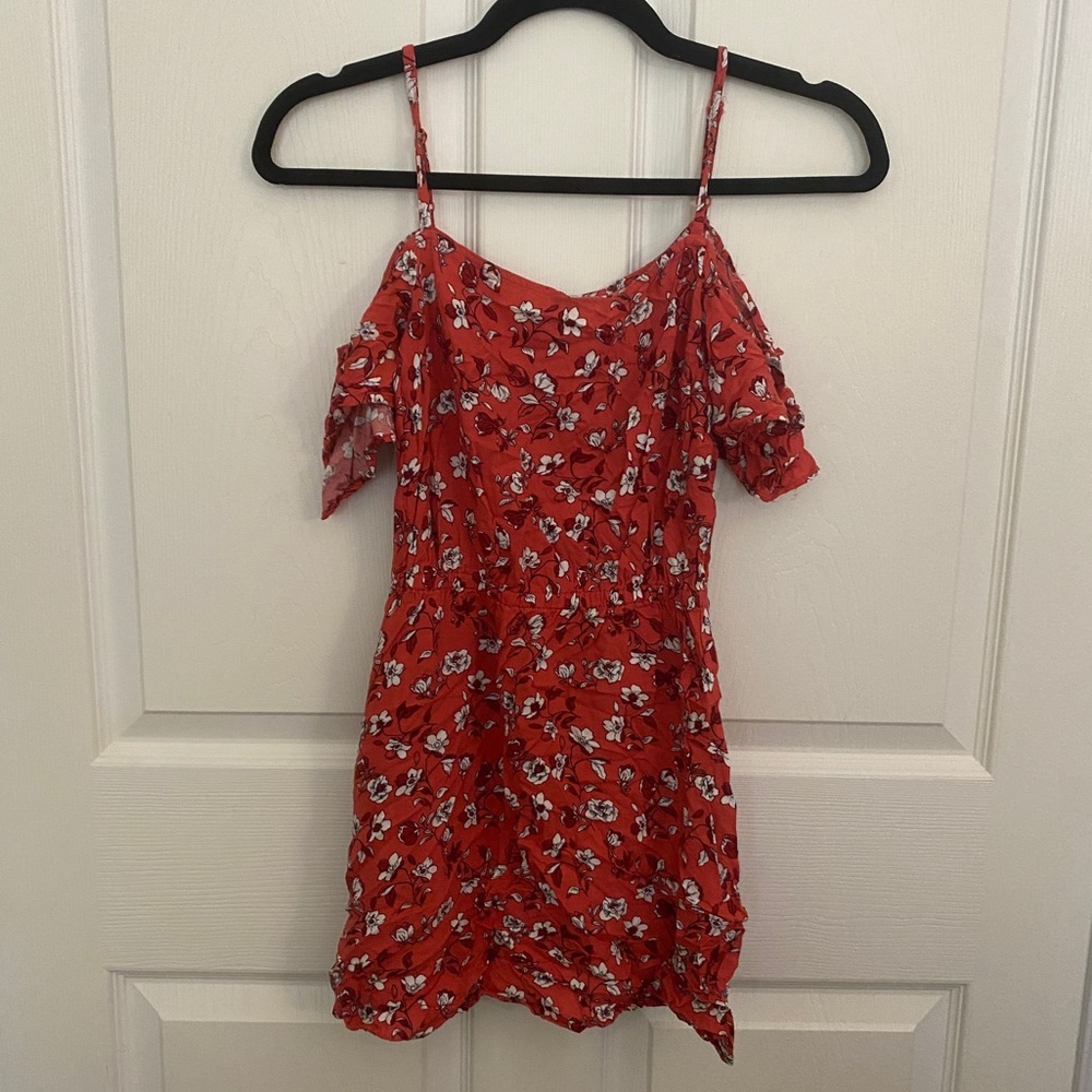H&M Off-the-Shoulder Dress Scarlet Floral Print